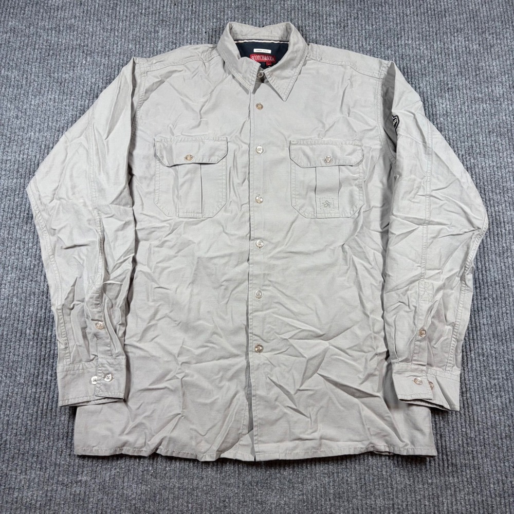Scotch & Soda Shirt Men's‎ M Urban Utility Button Up Shirt Gray Long Sleeve